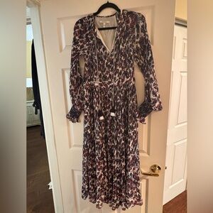 Derek Lam Purple and White Long Sleeve Dress